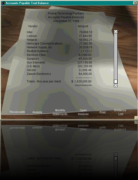 Screen 15 - Testing the accounts payable trial balance.