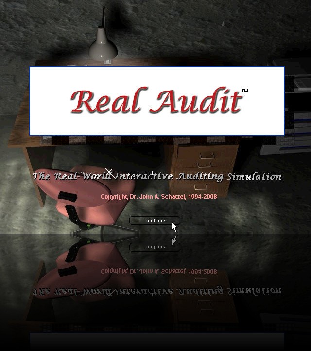 Introduction - The following is a series of screen shots, which illustrate the interface of the game: the auditor's virtual desk (where evidence is stored and the audit is coordinated, the dialoguing engine (which allows branching conversation with the client), the audit program (which describes what to do), evidence screens (where various types of evidence are displayed), and the scoring grid (which provides feedback and measures learning).